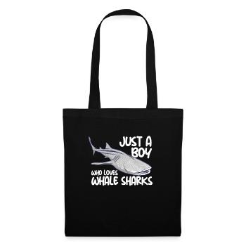 Nur ein Junge, der Whale Sharks Jungen Whale wächs - Stoffbeutel - Schwarz - Vorne