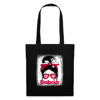 Babcia Polnische Großmutter Messy Bun Oma Babcia - Stoffbeutel - Schwarz - Vorne
