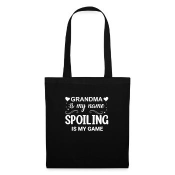 Oma ist mein Name verwöhnt ist meine Game OmaSpoil - Stoffbeutel - Schwarz - Vorne