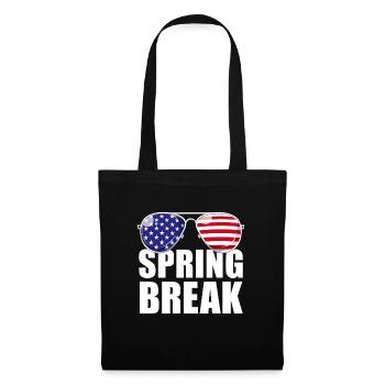 Frühlingsferien, patriotische USA-Flagge, Frühling - Stoffbeutel - Schwarz - Vorne
