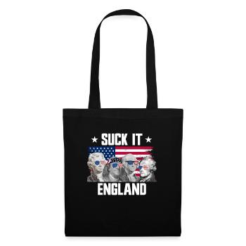 Suck It England Gründerväter 4. Juli - Stoffbeutel - Schwarz - Vorne