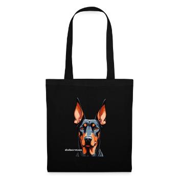 Dobermann Haustier Dobie Dobermann - Stoffbeutel - Schwarz - Vorne
