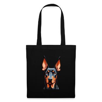 Dobermann Haustier Dobie Dobermann - Stoffbeutel - Schwarz - Vorne