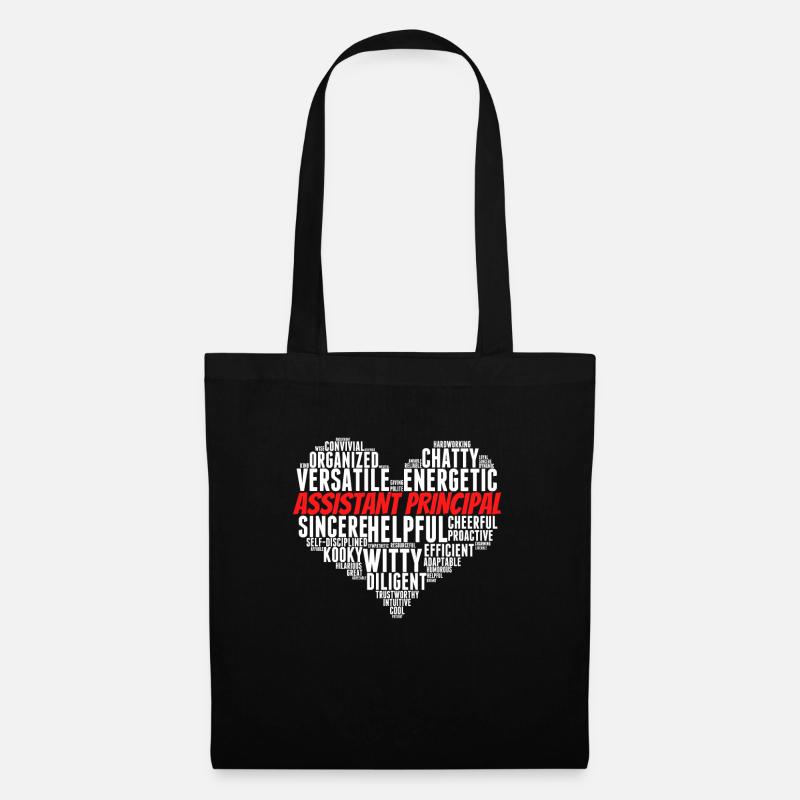 Stellvertretender Schulleiter Word Cloud Heart - Stoffbeutel - Schwarz