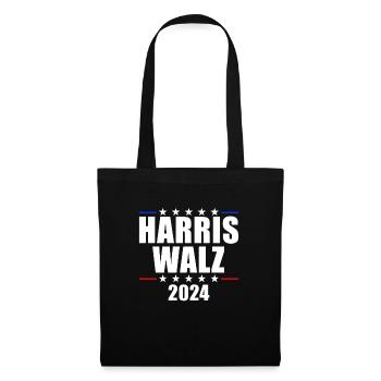 Harris Walz 2024 Kamala Harris 24 Präsident Harris - Stoffbeutel - Schwarz - Vorne