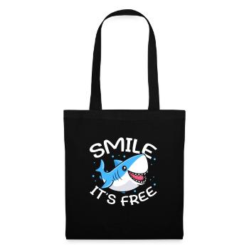 Smile It's Free Sharks Great White - Stoffbeutel - Schwarz - Vorne