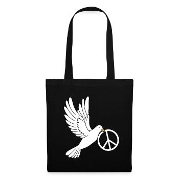 Dove of peace with peace sign - Tote Bag - black - Front