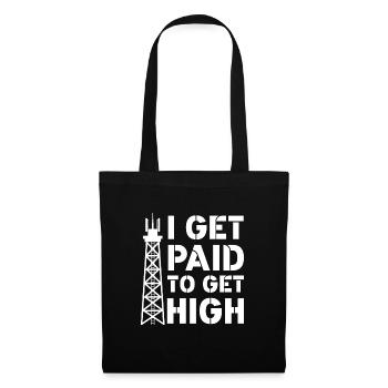 I Get Paid To Get High Transmission Tower Climber - Tote Bag - black - Front