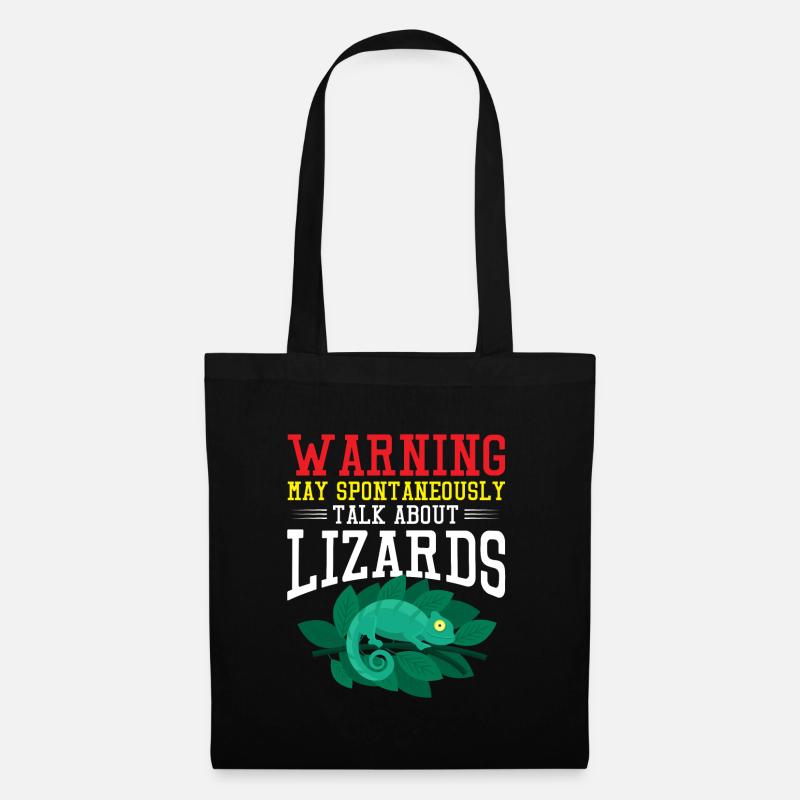Warning spontaneously talk about lizards Design - Stoffbeutel - Schwarz