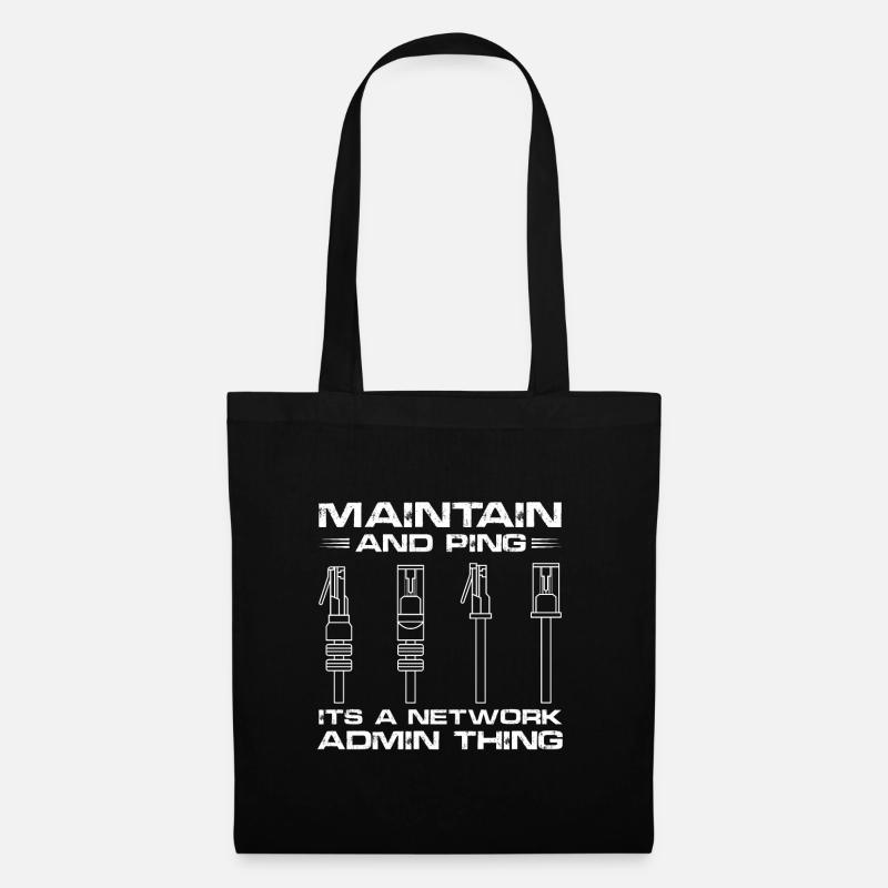 maintain and ping Design for a computer engineer - Stoffbeutel - Schwarz
