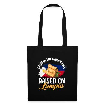 né aux Philippines, élevé avec lumpia Design - Sac en tissu - noir - Devant