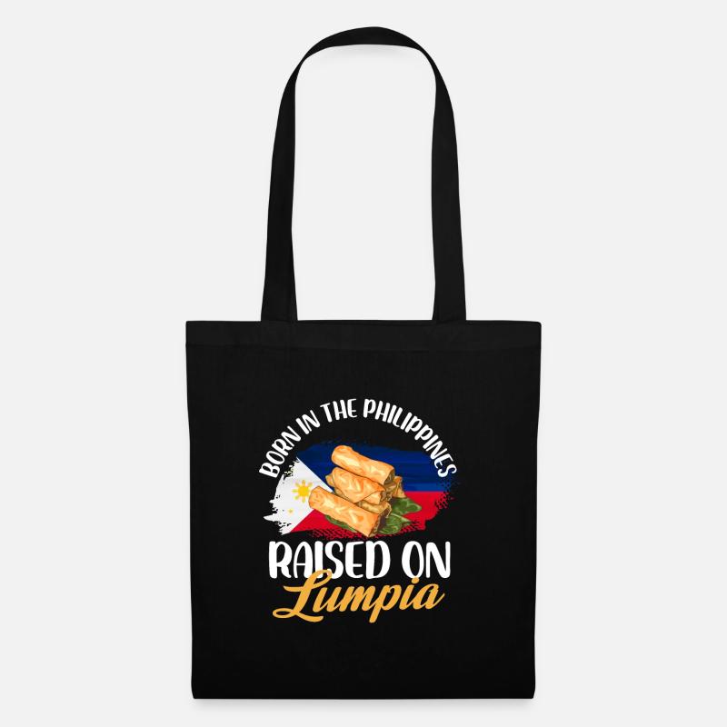 né aux Philippines, élevé avec lumpia Design - Sac en tissu - noir