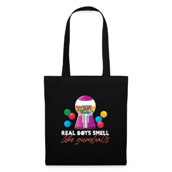 Real Boys Smell Like Gumballs Retro Chewing Gum - Stoffbeutel - Schwarz - Vorne