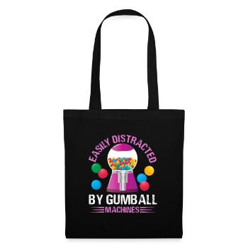 Easily Distracted By Gumball Machines Bubblegum - Stoffbeutel - Schwarz - Vorne