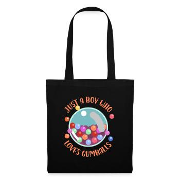 Just A Boy Who Loves Gumballs Chewing Bubblegum - Stoffbeutel - Schwarz - Vorne