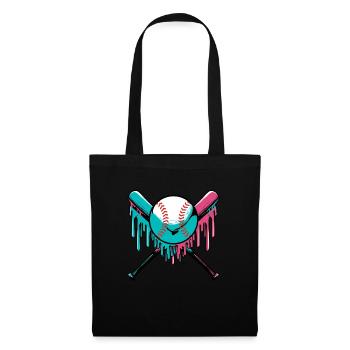 Baseball goutte sprays Batte de baseball et bas - Sac en tissu - noir - Devant