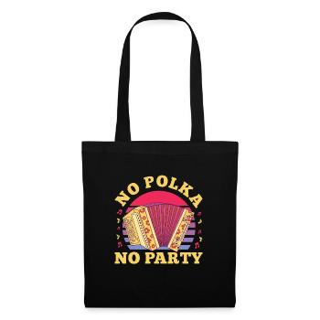 No Polka No Party Polish Musician Accordion Player - Stoffbeutel - Schwarz - Vorne