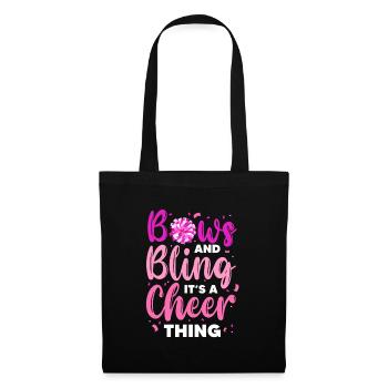Bows And Bling It's A Cheer Thing Cheerleading - Stoffbeutel - Schwarz - Vorne