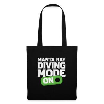 Manta Ray Diving Mode On Scube Diver Pacific Rays - Stoffbeutel - Schwarz - Vorne