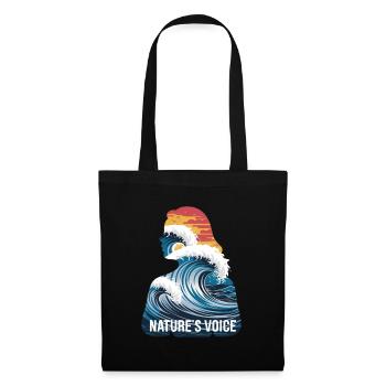Nature's Voice Ocean Wave Design - Stoffbeutel - Schwarz - Vorne