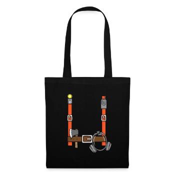 Firefighter costume, funny Halloween firefighter - Tote Bag - black - Front