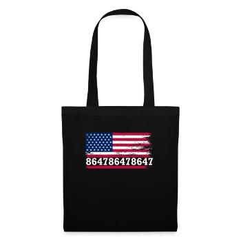 86 47 Amerikanische Flagge 8647 Dezenter Anti-Trum - Stoffbeutel - Schwarz - Vorne