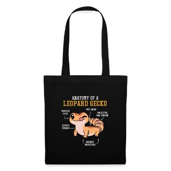 Funny Leopard Gecko Design - Stoffbeutel - Schwarz - Vorne