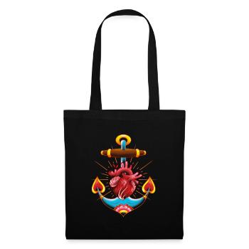 Sailor's Heart - Tattoo design - Sac en tissu - noir - Devant