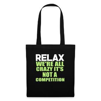 folle citation drôle - Sac en tissu - noir - Devant