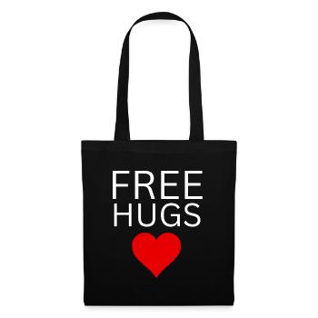 Free Hugs white print - Tote Bag - black - Front