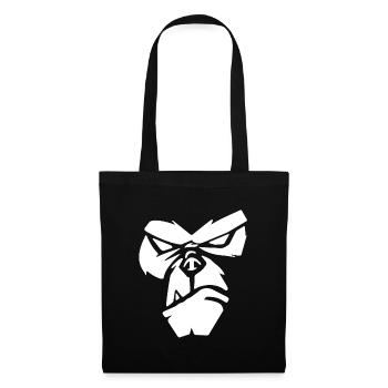 Poker Face | Gorille, Singe, Animaux, Bien-être animal - Sac en tissu - noir - Devant