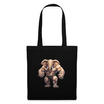 Bodybuilder Elephant - Tote Bag - black - Front