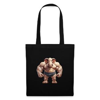Bodybuilder Elephant - Tote Bag - black - Front