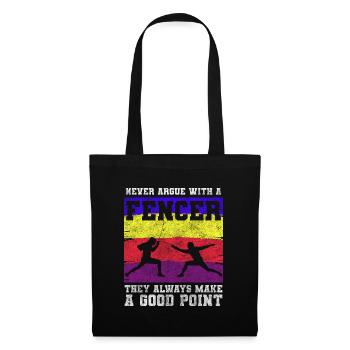 Fencing Sport Opponent Foil - Tote Bag - black - Front