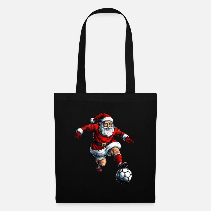 Weihnachtsmann Fussballer - Stoffbeutel - Schwarz