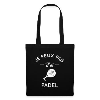 Je peux pas j'ai padel - Sac en tissu - noir - Devant