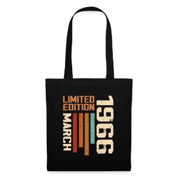 Mars 1966 Anniversaire 1966 Retro 1966 Mars - Sac en tissu - noir - Devant