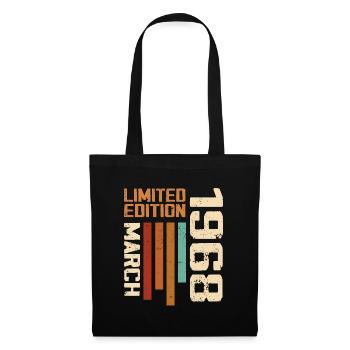 Mars 1968 Anniversaire 1968 Retro 1968 Mars - Sac en tissu - noir - Devant