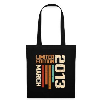 Mars 2013 Anniversaire 2013 Retro 2013 Mars - Sac en tissu - noir - Devant