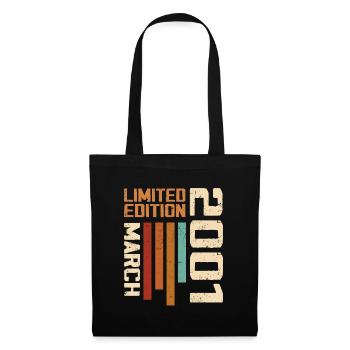 March 2001 Anniversary 2001 Retro 2001 March - Tote Bag - black - Front