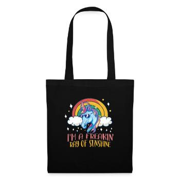 Freakin Ray Of Sunshine Unicorn Rainbow Geschen - Tote Bag - black - Front