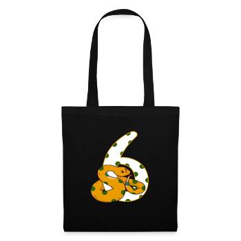 6th Birthday Sixth Snake Reptile Gift - Tote Bag - black - Front