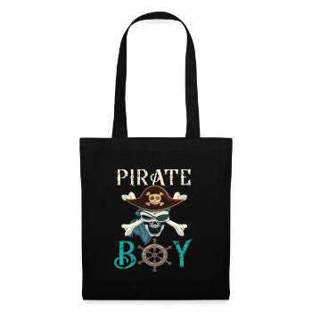 Pirat Totenkopf Piratenschiff Geschenkidee - Stoffbeutel - Schwarz - Vorne