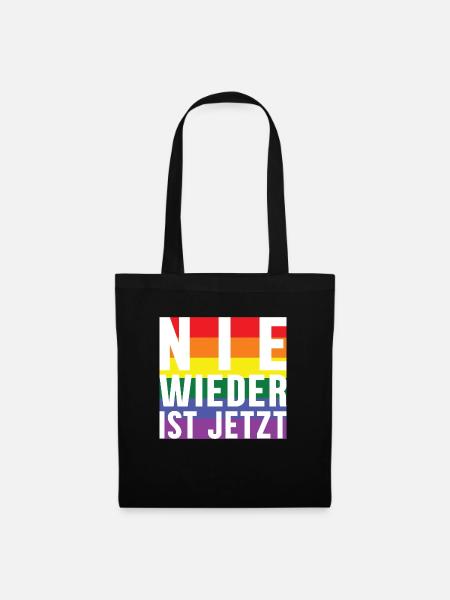 Nie wieder Schriftzug Pride - Stoffbeutel - Schwarz