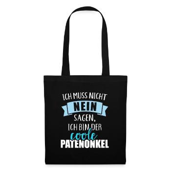 Patenonkel - Stoffbeutel - Schwarz - Vorne