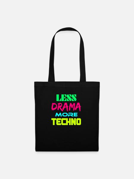 Techno Drama Electro House musik remix festival DJ - Stoffbeutel - Schwarz