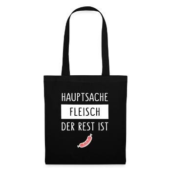HAUPTSACHE FLEISCH DER REST IST WURST - Stoffbeutel - Schwarz - Vorne