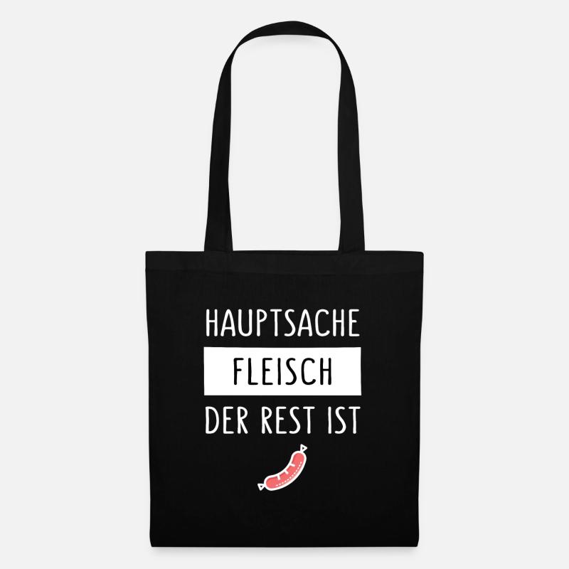 HAUPTSACHE FLEISCH DER REST IST WURST - Stoffbeutel - Schwarz