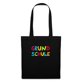 grundschule, einschulung, geschenkidee, schule - Stoffbeutel - Schwarz - Vorne
