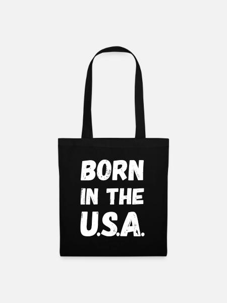 BORN IN THE U.S.A. - Stoffbeutel - Schwarz